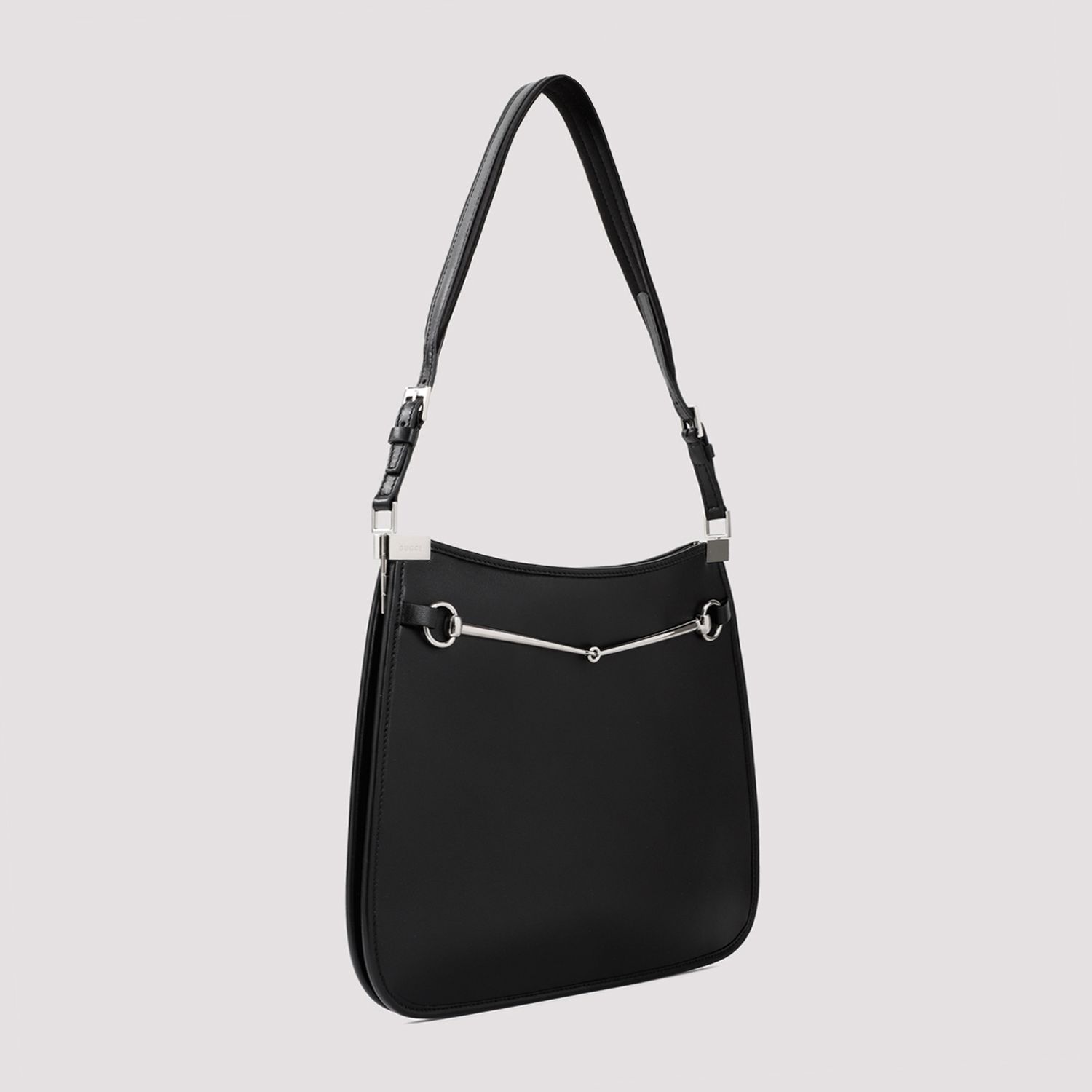 GUCCI  Borsa GUCCI in Pelle Nappa Nera con Accessori Argentati Nuovo