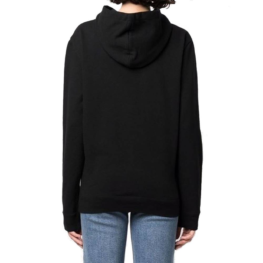 SAINT LAURENT  Felpa con Cappuccio Nera Logo SAINT LAURENT in Cotone per Donna Vendita
