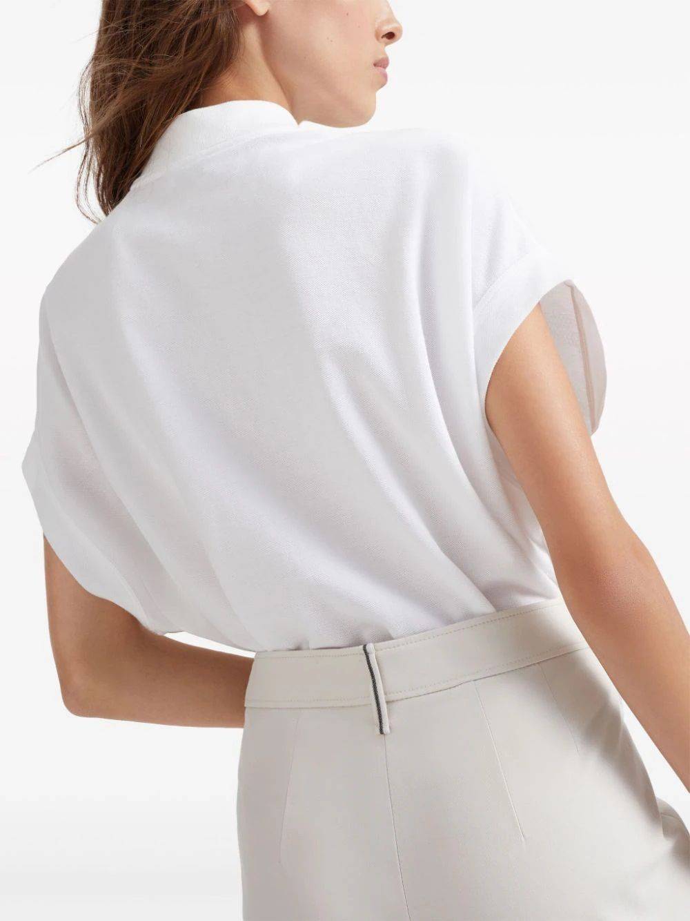 BRUNELLO CUCINELLI  Pantaloni Donna Bianchi in Cotone Elasticizzato Brunello Cucinelli Acquista Ora