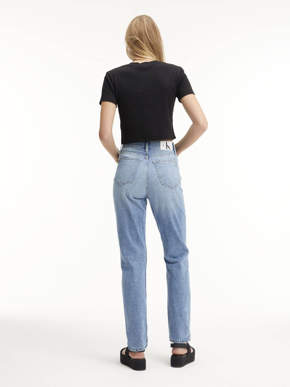 CALVIN KLEIN  Jeans Slim Fit a Vita Alta Calvin Klein in Azzurro Sottocosto