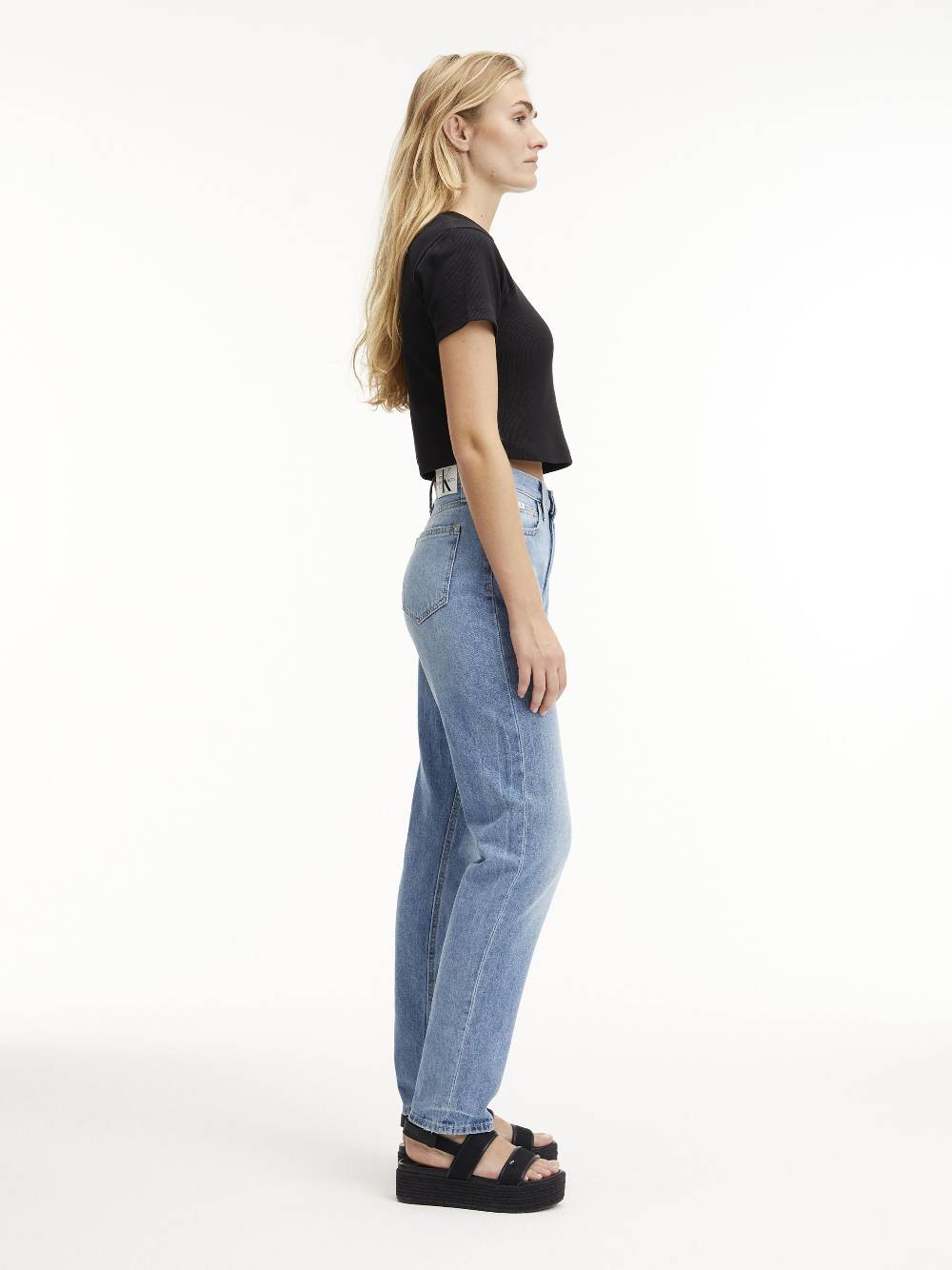 CALVIN KLEIN  Jeans Slim Fit a Vita Alta Calvin Klein in Azzurro Sottocosto