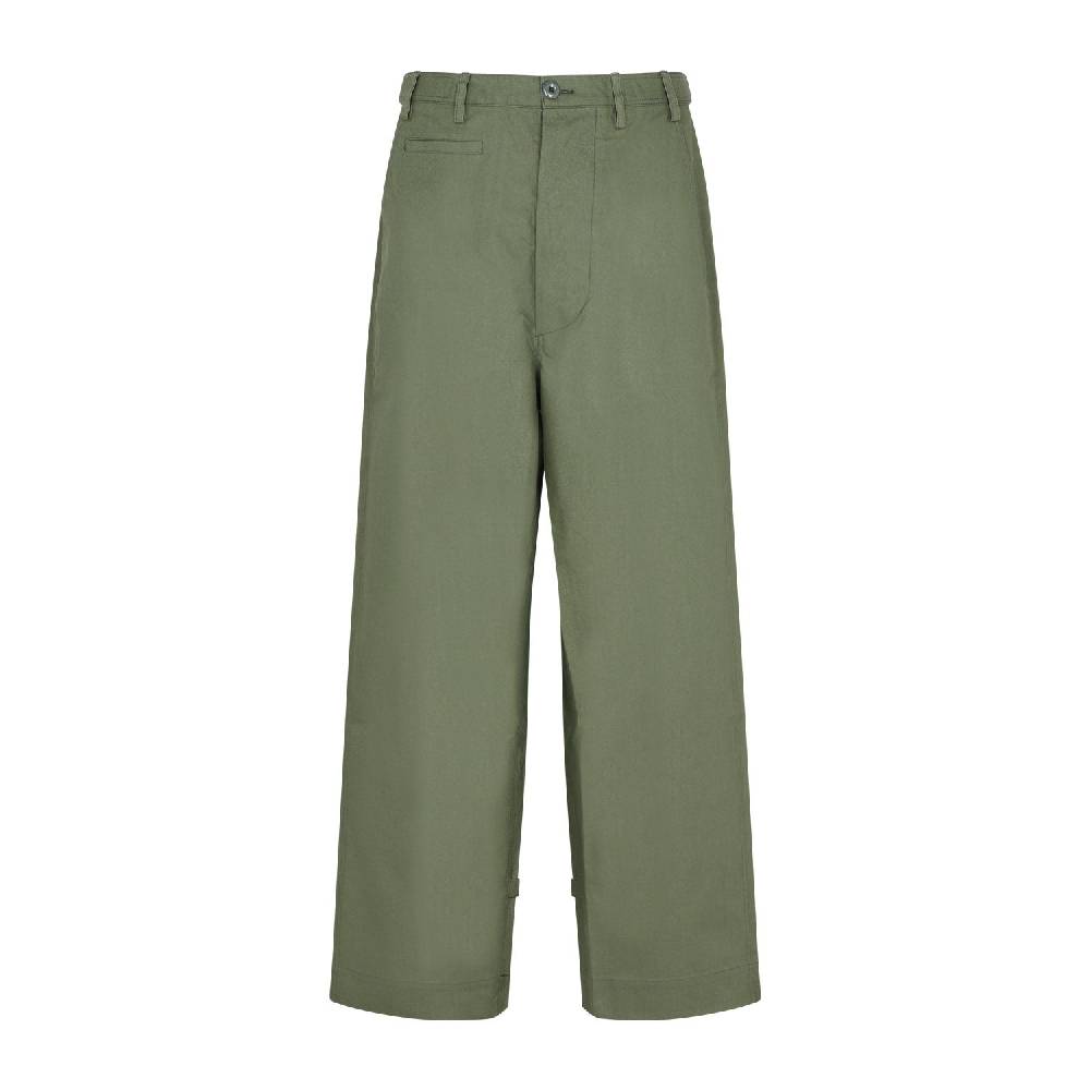 KENZO  Pantaloni Oversize in Cotone Kaki Scuro da Uomo KENZO Sconto