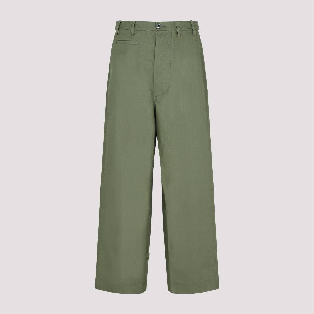 KENZO  Pantaloni Oversize in Cotone Kaki Scuro da Uomo KENZO Sconto