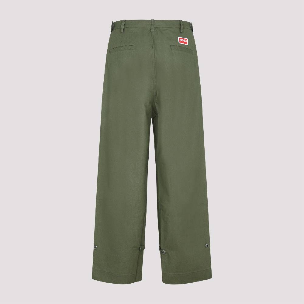 KENZO  Pantaloni Oversize in Cotone Kaki Scuro da Uomo KENZO Sconto