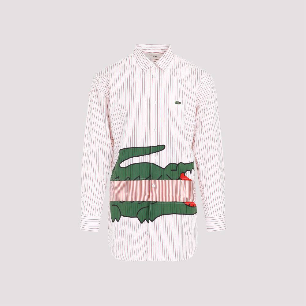 COMME DES GARÇONS SHIRT  Camicia a Righe Rosse Comme Des Garçons in Cotone - Uomo Economico