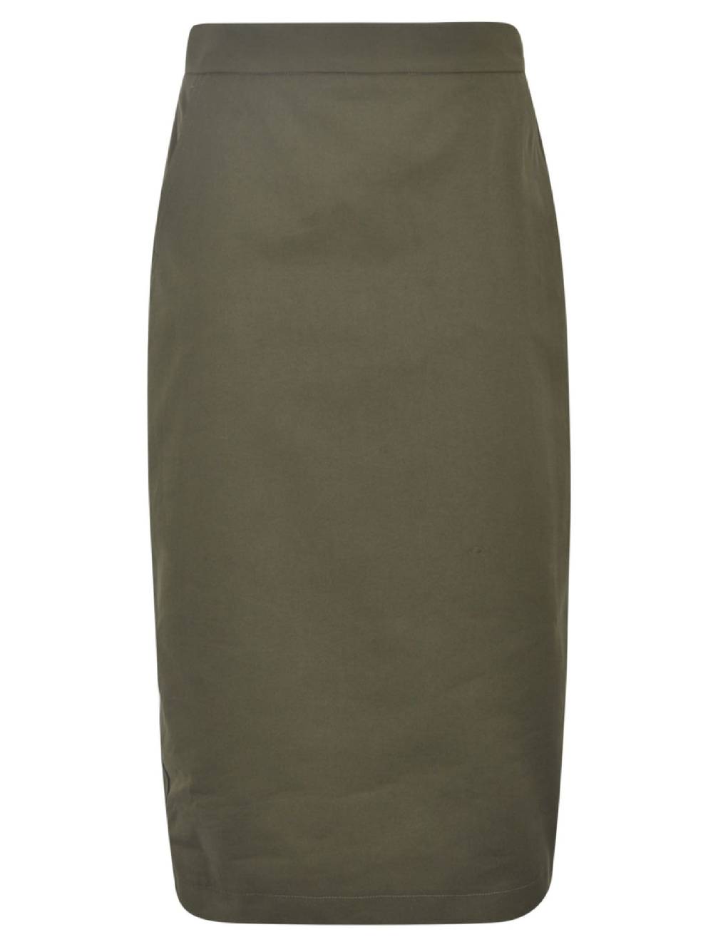 MAX MARA  Gonna in Cotone Verde Oliva Max Mara con Tasche Laterali In Vendita