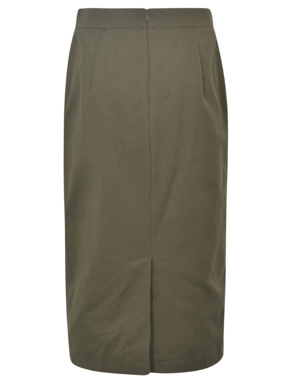 MAX MARA  Gonna in Cotone Verde Oliva Max Mara con Tasche Laterali In Vendita
