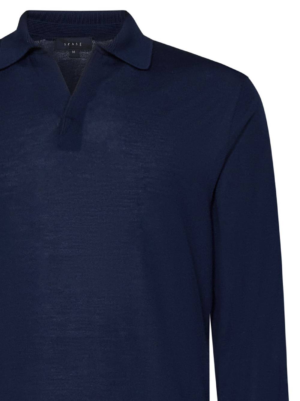 SEASE  Polo Uomo SEASE in Lana Vergine Blu Navy Moda