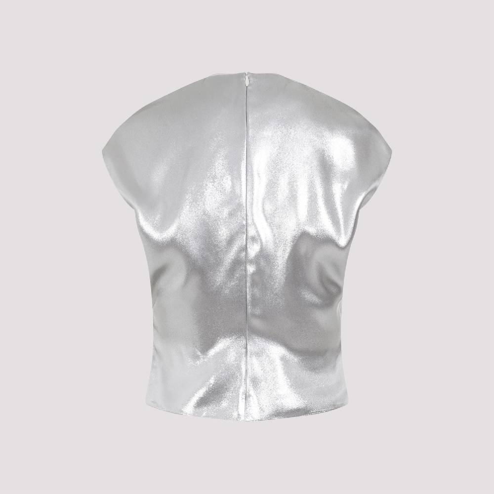 LANVIN  Top Drappeggiato Argento Metallizzato Lanvin - Viscosa 2025