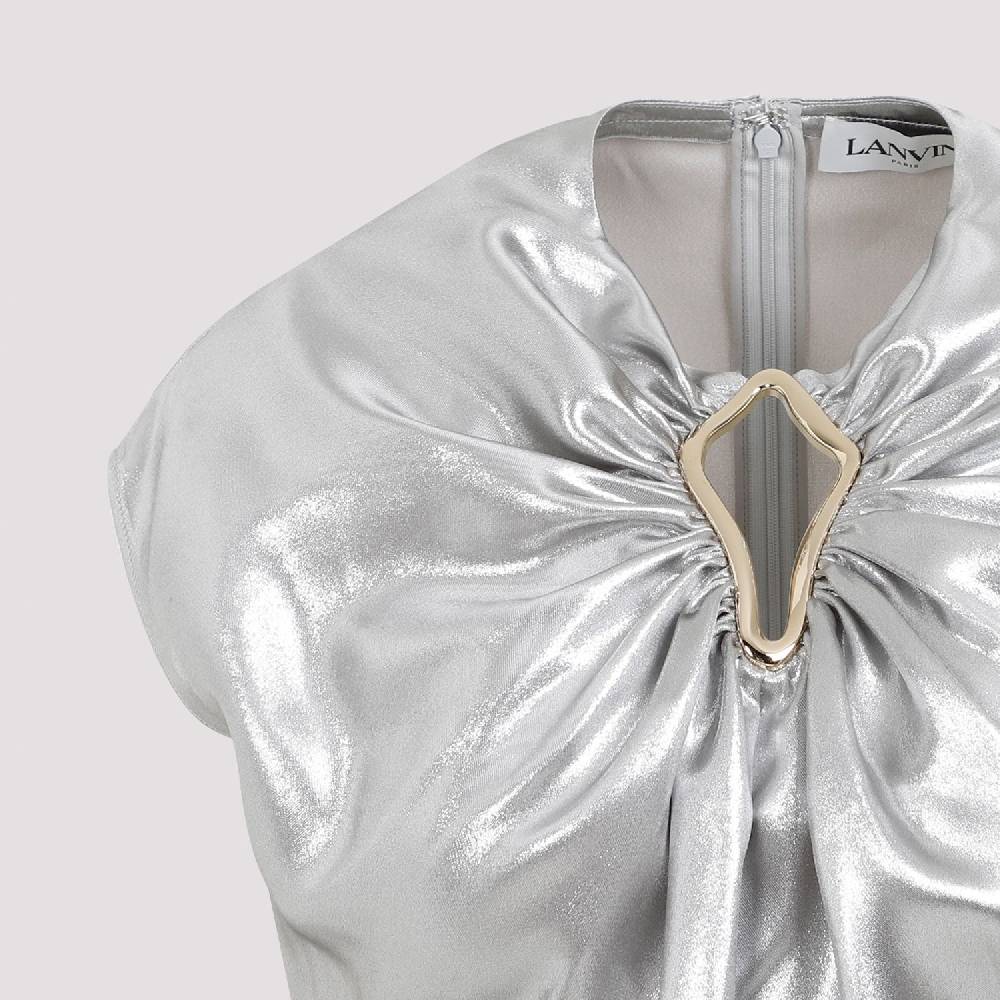 LANVIN  Top Drappeggiato Argento Metallizzato Lanvin - Viscosa 2025