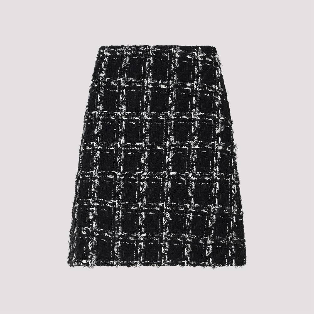 GIAMBATTISTA VALLI  Minigonna in Tweed Giambattista Valli - Quadri Bianco e Nero In Linea