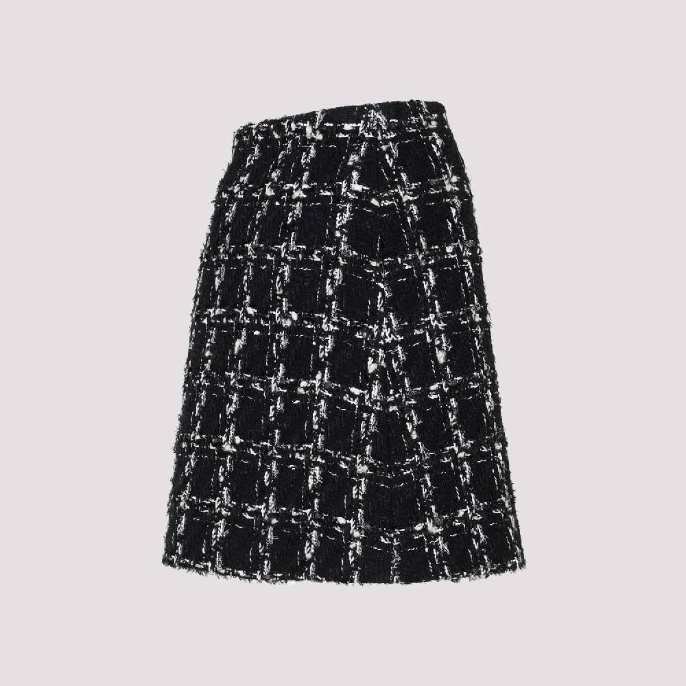GIAMBATTISTA VALLI  Minigonna in Tweed Giambattista Valli - Quadri Bianco e Nero In Linea