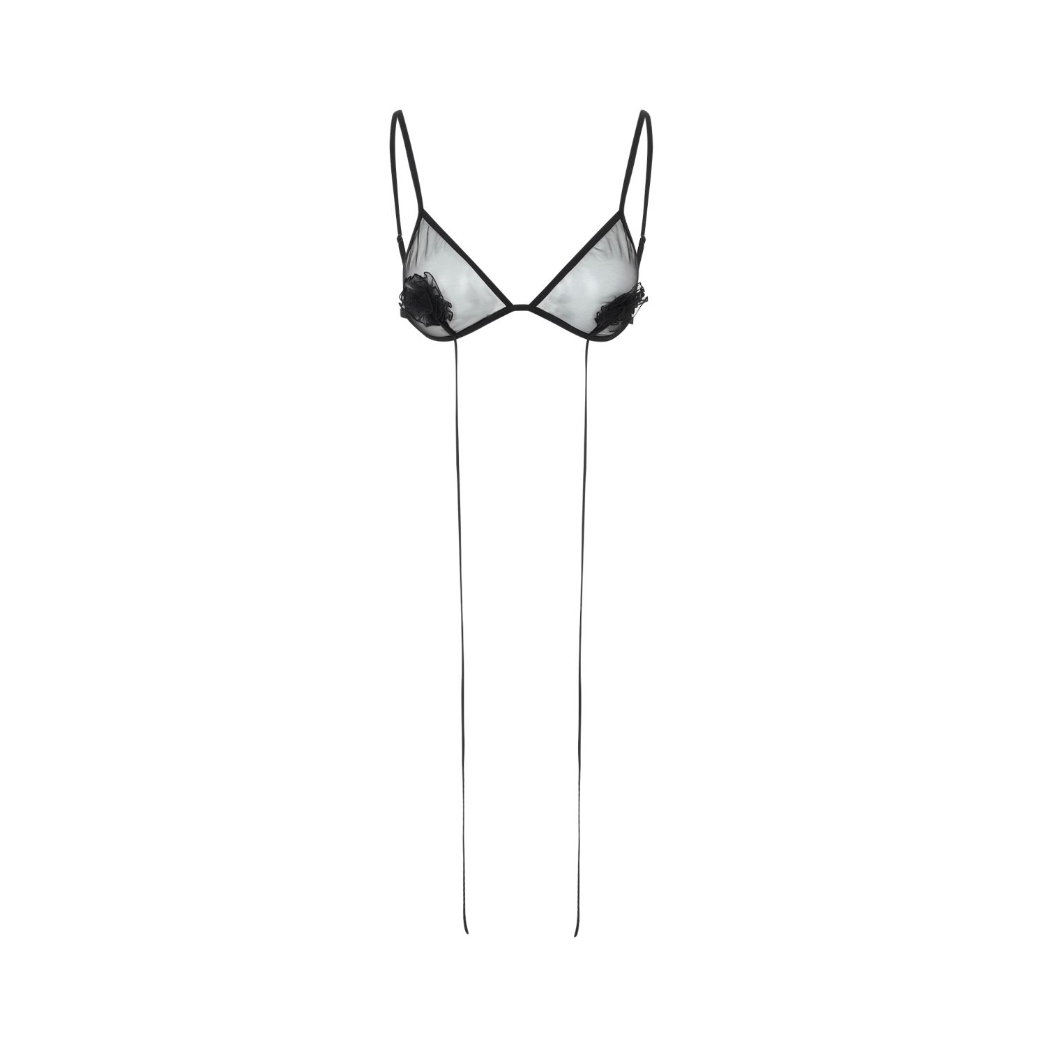 NENSI DOJAKA  Reggiseno Nensi Dojaka Nero Trasparente con Fiore Pezzi Unici