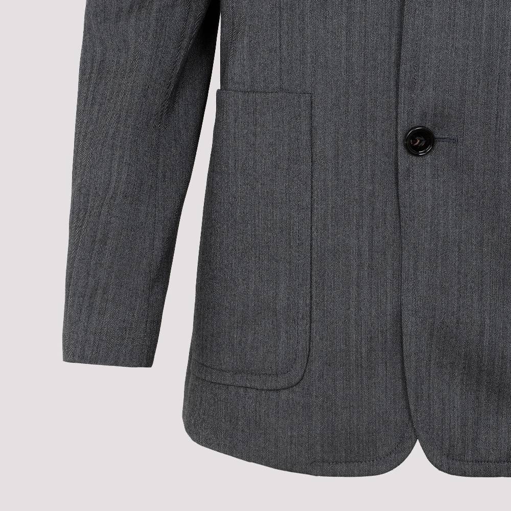 BOTTEGA VENETA  Blazer di Lana Chevron Grigio Bottega Veneta per Donna Soddisfazione Garantita