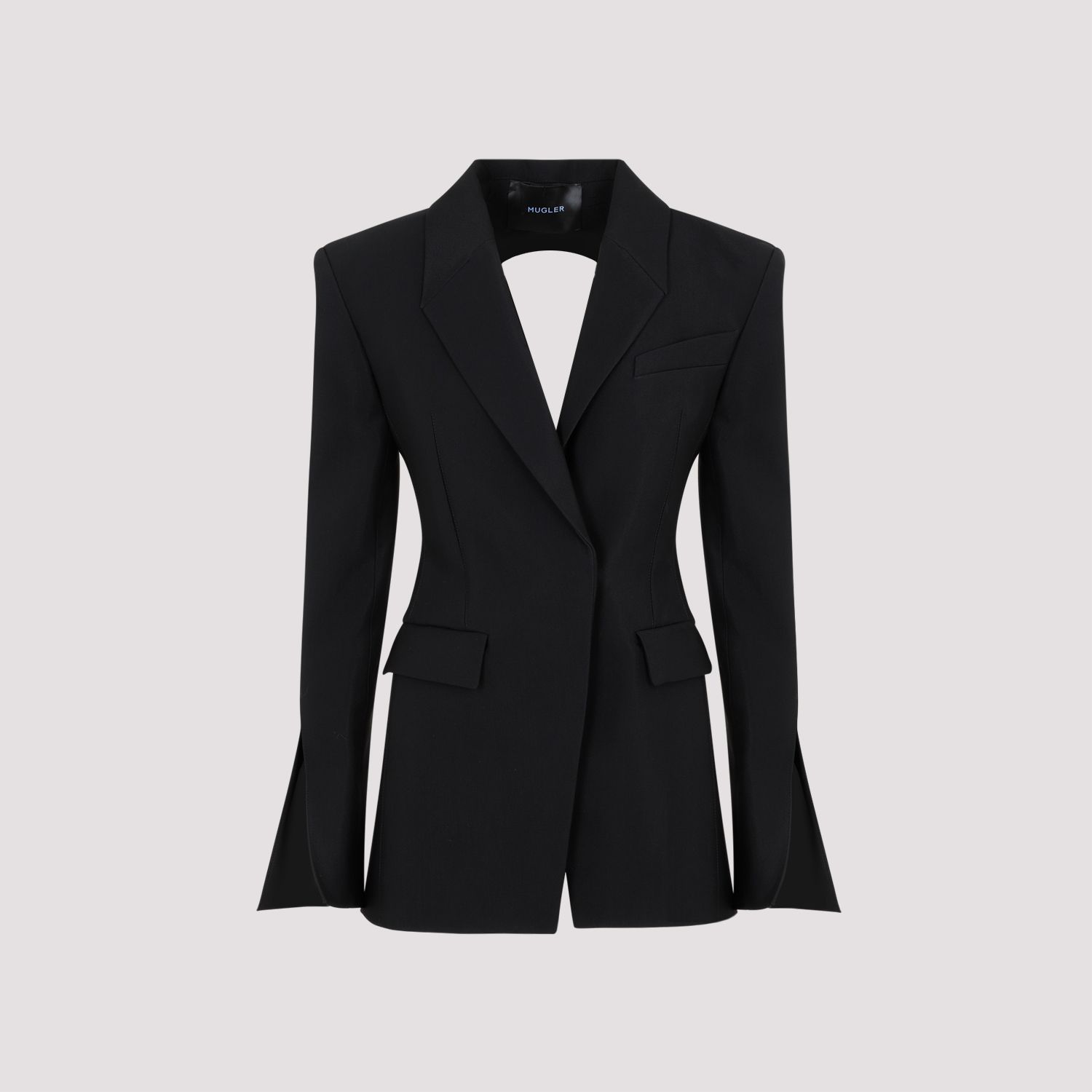 MUGLER  Giacca Avvolgente in Misto Lana Nera MUGLER Donna Qualità Garantita