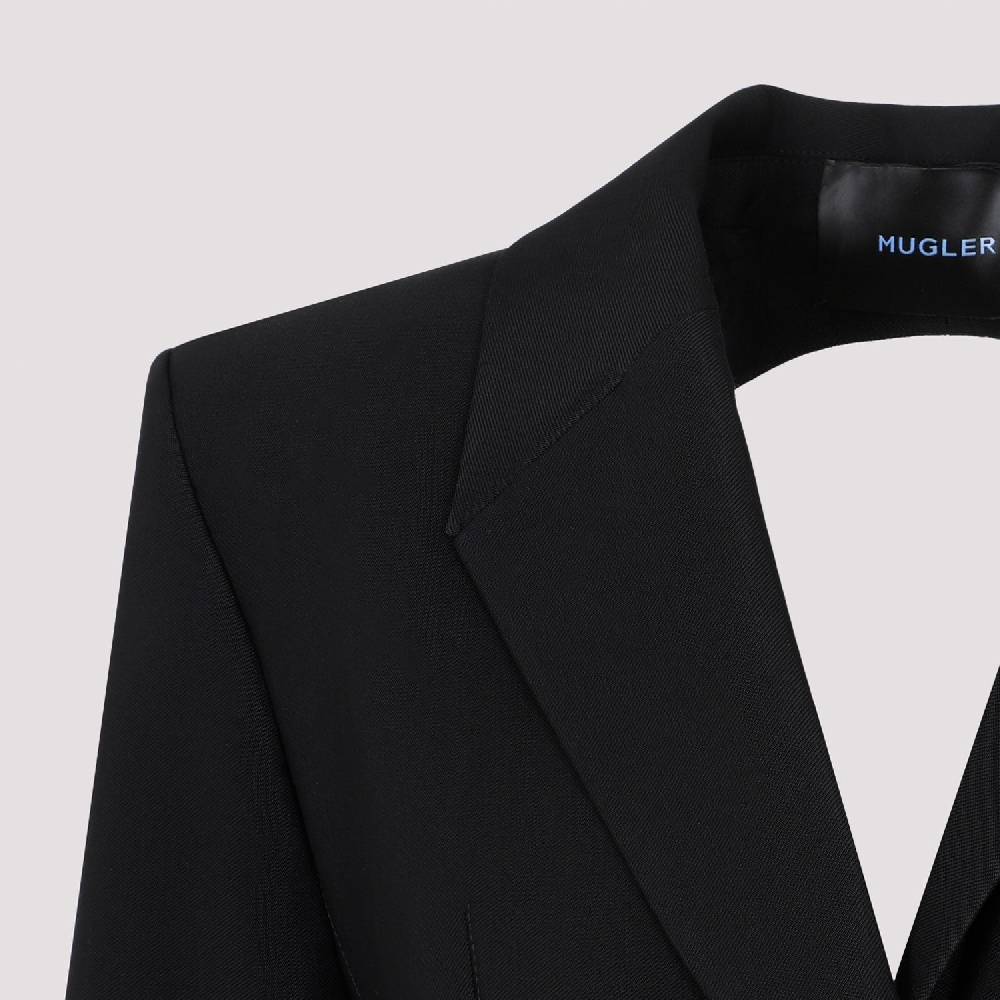 MUGLER  Giacca Avvolgente in Misto Lana Nera MUGLER Donna Qualità Garantita
