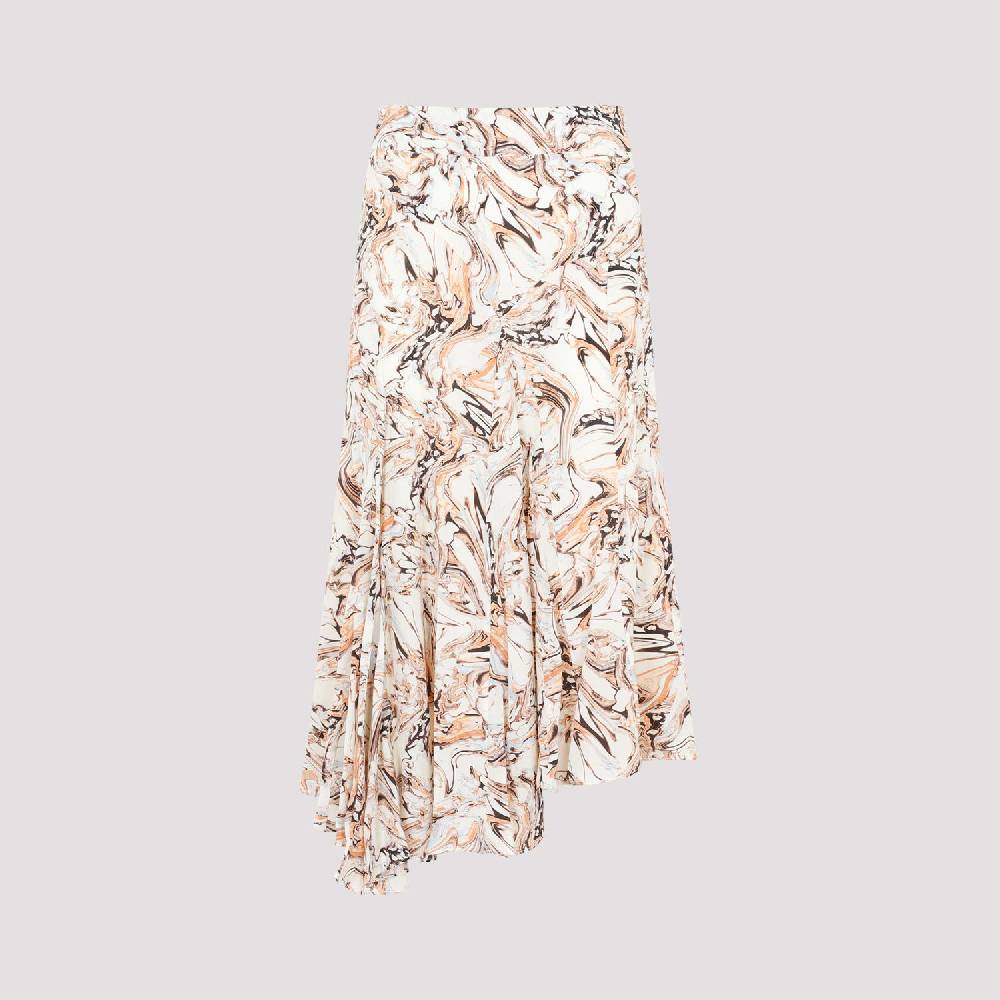 ISABEL MARANT  Gonna in Seta Toscane Isabel Marant Beige con Motivo Geometrico Negozi Online