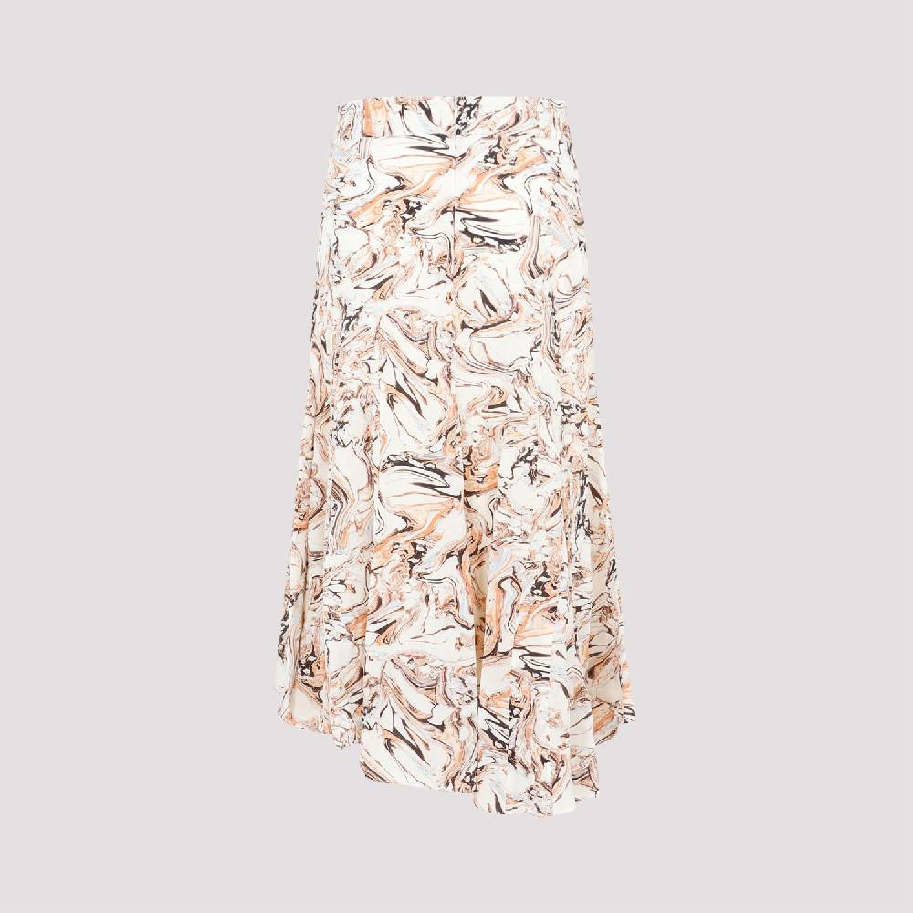 ISABEL MARANT  Gonna in Seta Toscane Isabel Marant Beige con Motivo Geometrico Negozi Online