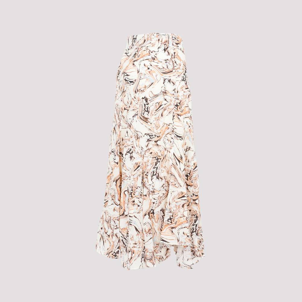 ISABEL MARANT  Gonna in Seta Toscane Isabel Marant Beige con Motivo Geometrico Negozi Online