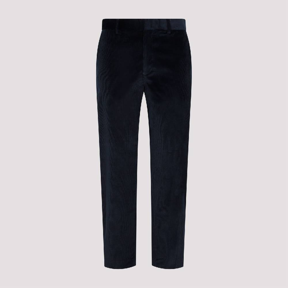 PAUL SMITH  Pantaloni in Velluto Cotone e Lana Blu Navy Paul Smith Promozione Limitata