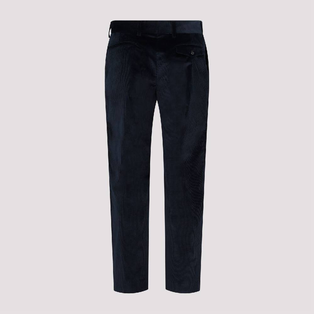 PAUL SMITH  Pantaloni in Velluto Cotone e Lana Blu Navy Paul Smith Promozione Limitata