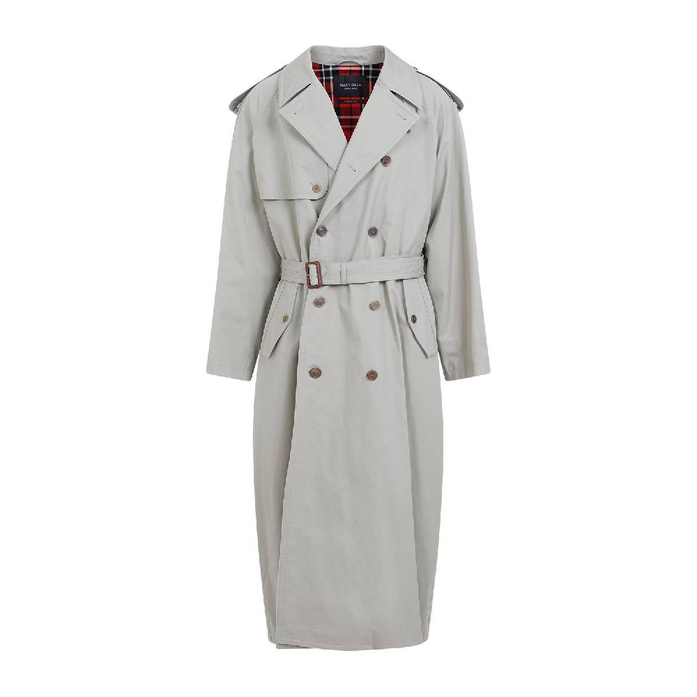 BALENCIAGA  Cappotto Cotone Beige Militare Balenciaga Donna