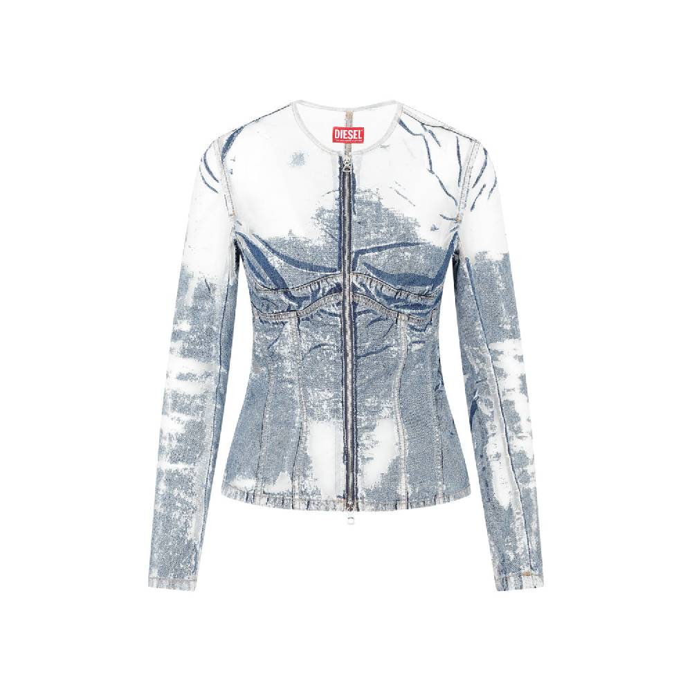 DIESEL  Giacca di Jeans Strappata Blu DIESEL in Cotone da Donna