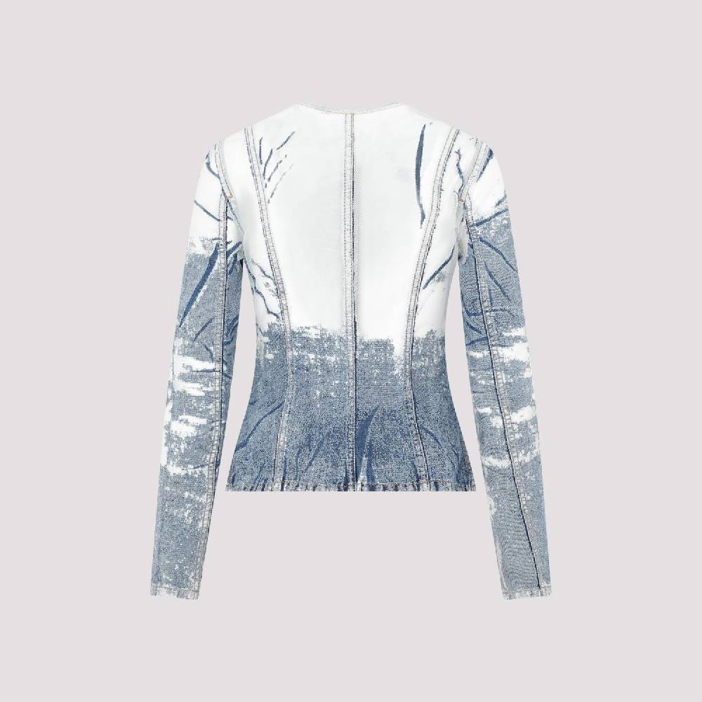 DIESEL  Giacca di Jeans Strappata Blu DIESEL in Cotone da Donna Novità