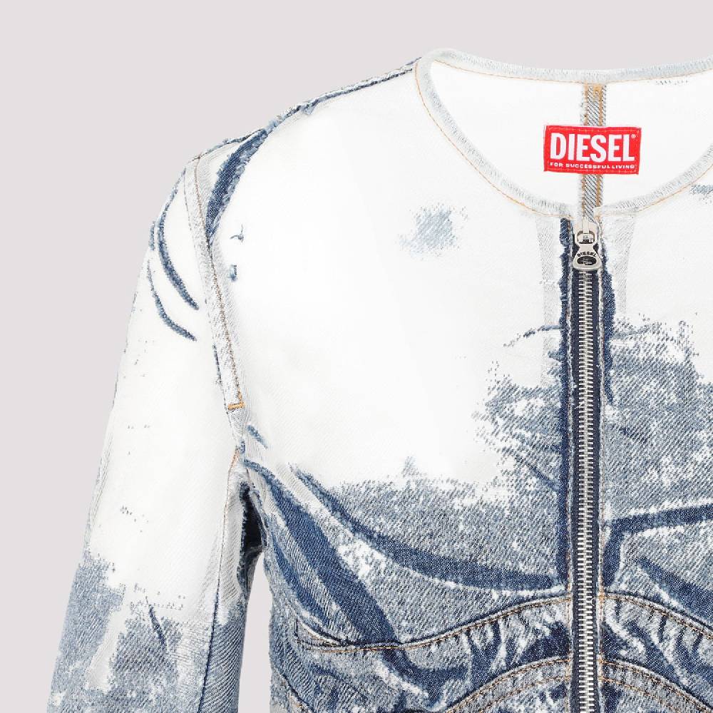 DIESEL  Giacca di Jeans Strappata Blu DIESEL in Cotone da Donna Novità