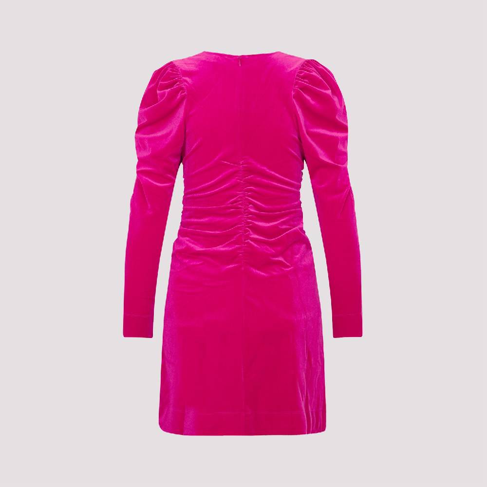 GANNI  Abito Mini in Velluto GANNI Love Potion - Rosa & Viola Sconto