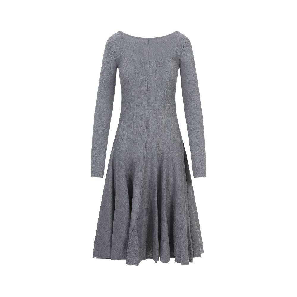 KHAITE  Abito Svasato in Lana Vergine Grigio KHAITE da Donna