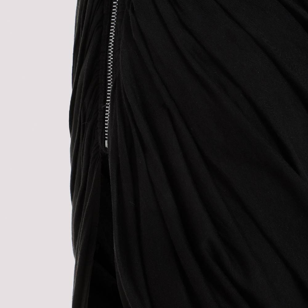 RICK OWENS  Abito Drappeggiato Monospalla Nero in Cotone di Rick Owens Outlet