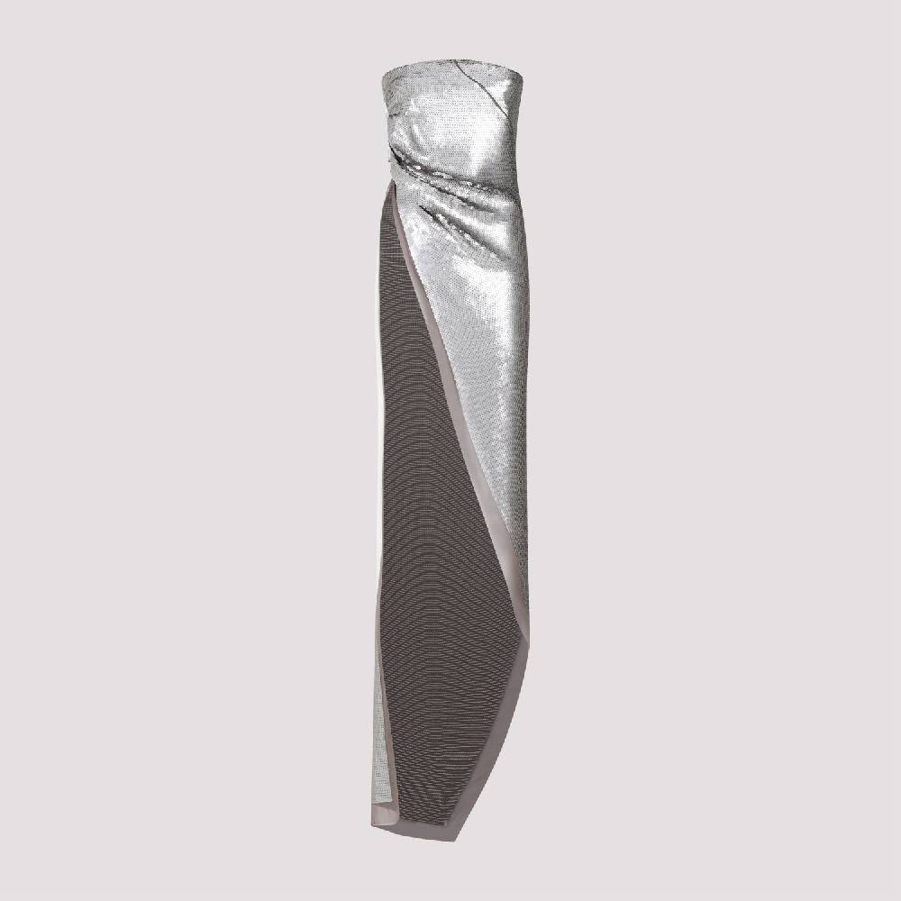 RICK OWENS  Top in Seta Grigio Perla con Paillettes Rick Owens Offerte
