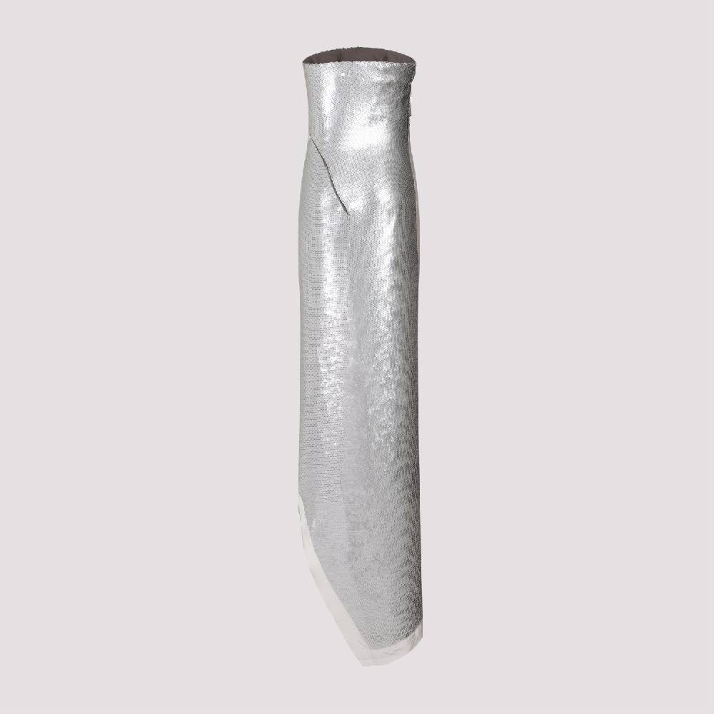 RICK OWENS  Top in Seta Grigio Perla con Paillettes Rick Owens Offerte