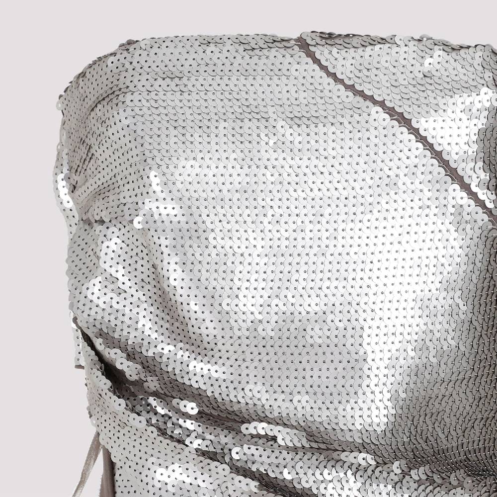 RICK OWENS  Top in Seta Grigio Perla con Paillettes Rick Owens Offerte