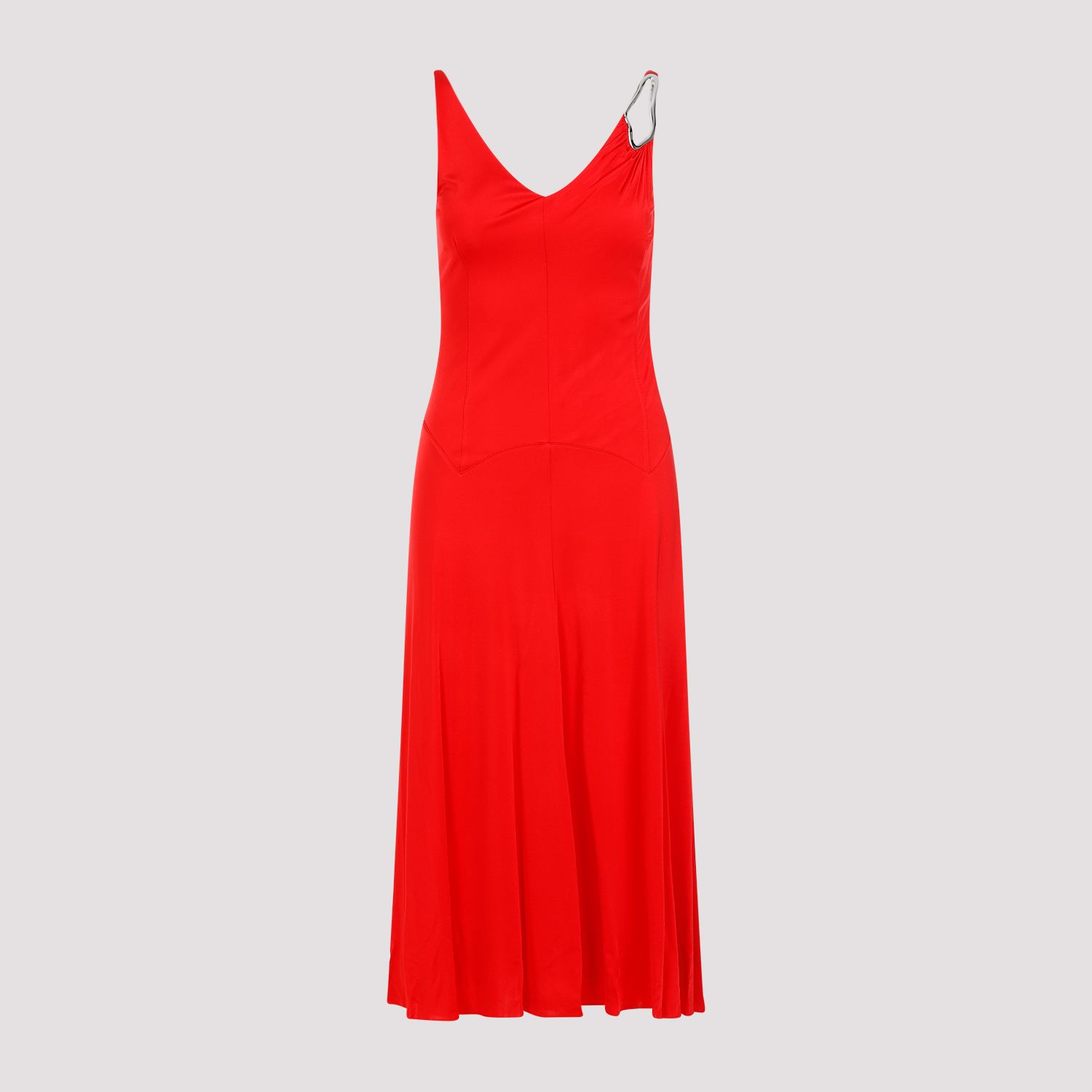 LANVIN  Abito Midi Rosso A-Line Senza Maniche Lanvin Vendita Calda