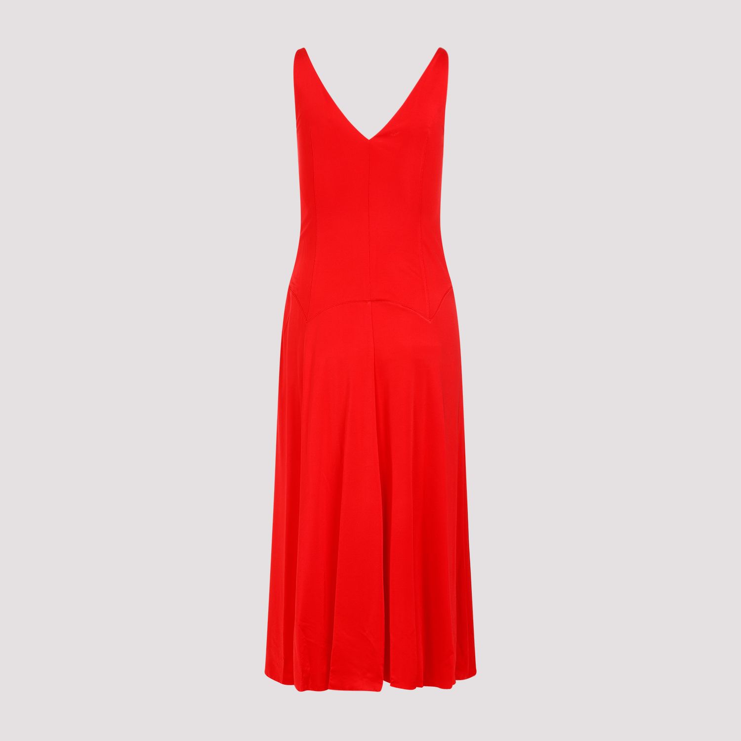 LANVIN  Abito Midi Rosso A-Line Senza Maniche Lanvin Vendita Calda