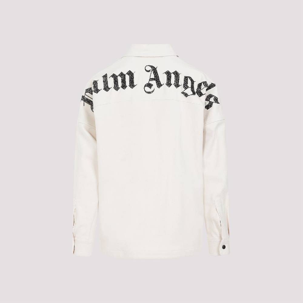 PALM ANGELS  Camicia Overshirt a Quadri Bianco Spento Palm Angels - Uomo Negozio