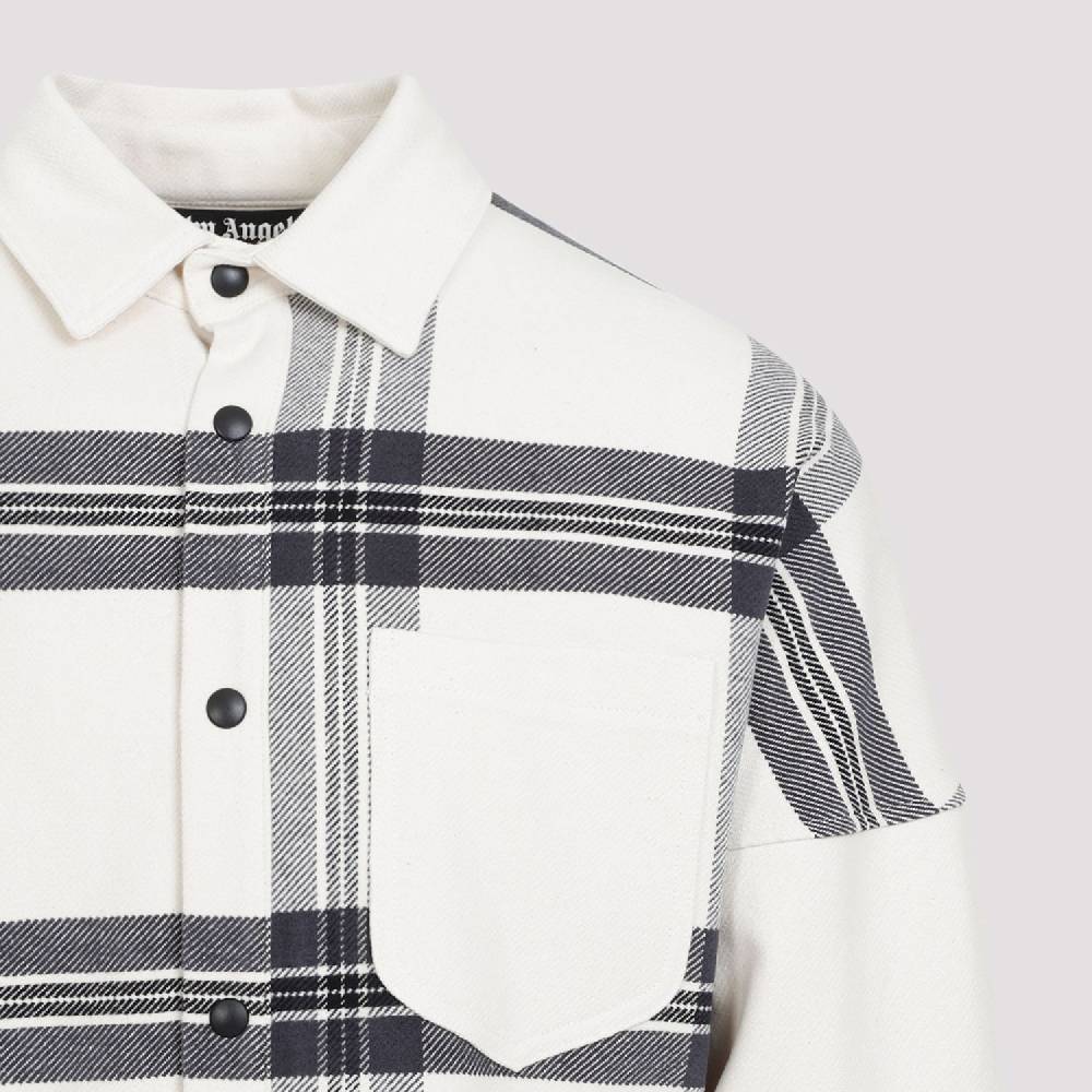 PALM ANGELS  Camicia Overshirt a Quadri Bianco Spento Palm Angels - Uomo Negozio
