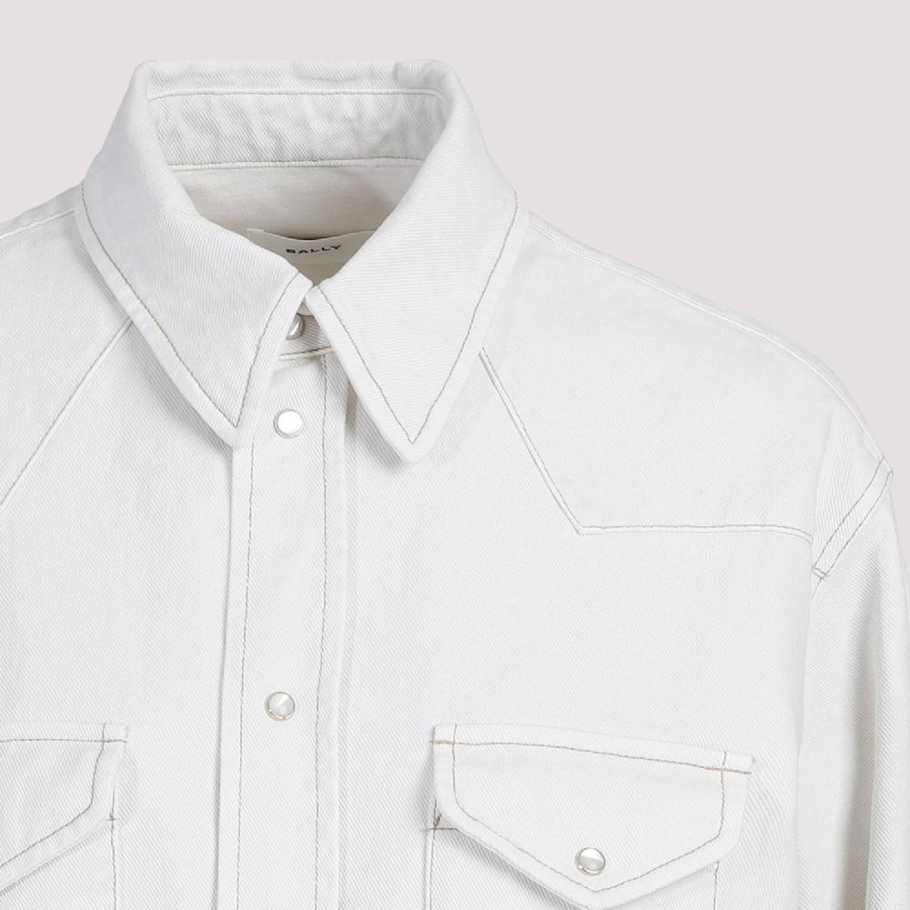 BALLY  Camicia Classica da Donna BALLY in Cotone Color Osso In Saldo