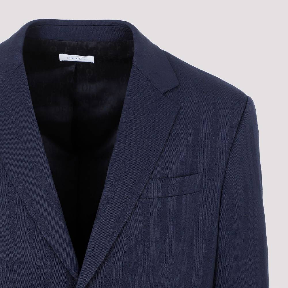 OFF-WHITE  Giacca Uomo Off-White in Lana Blu Shibori In Linea