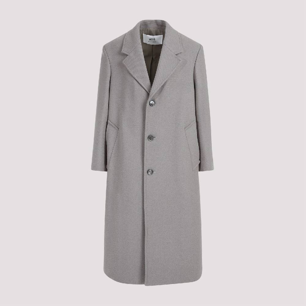 AMI  Cappotto Uomo AMI Taupe in Misto Lana Oversize 2025