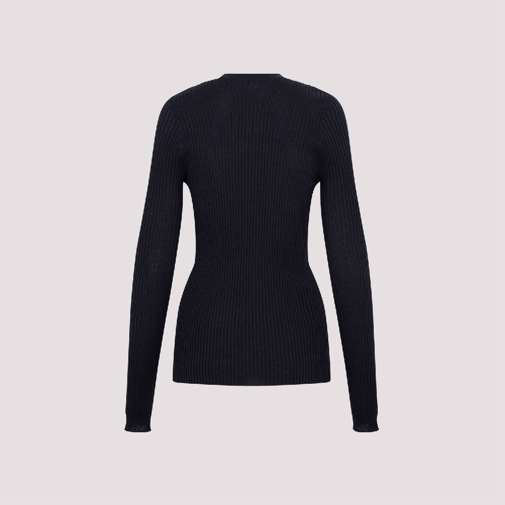 JIL SANDER  Cardigan Blu Notte in Lana e Seta da Donna Jil Sander Italia