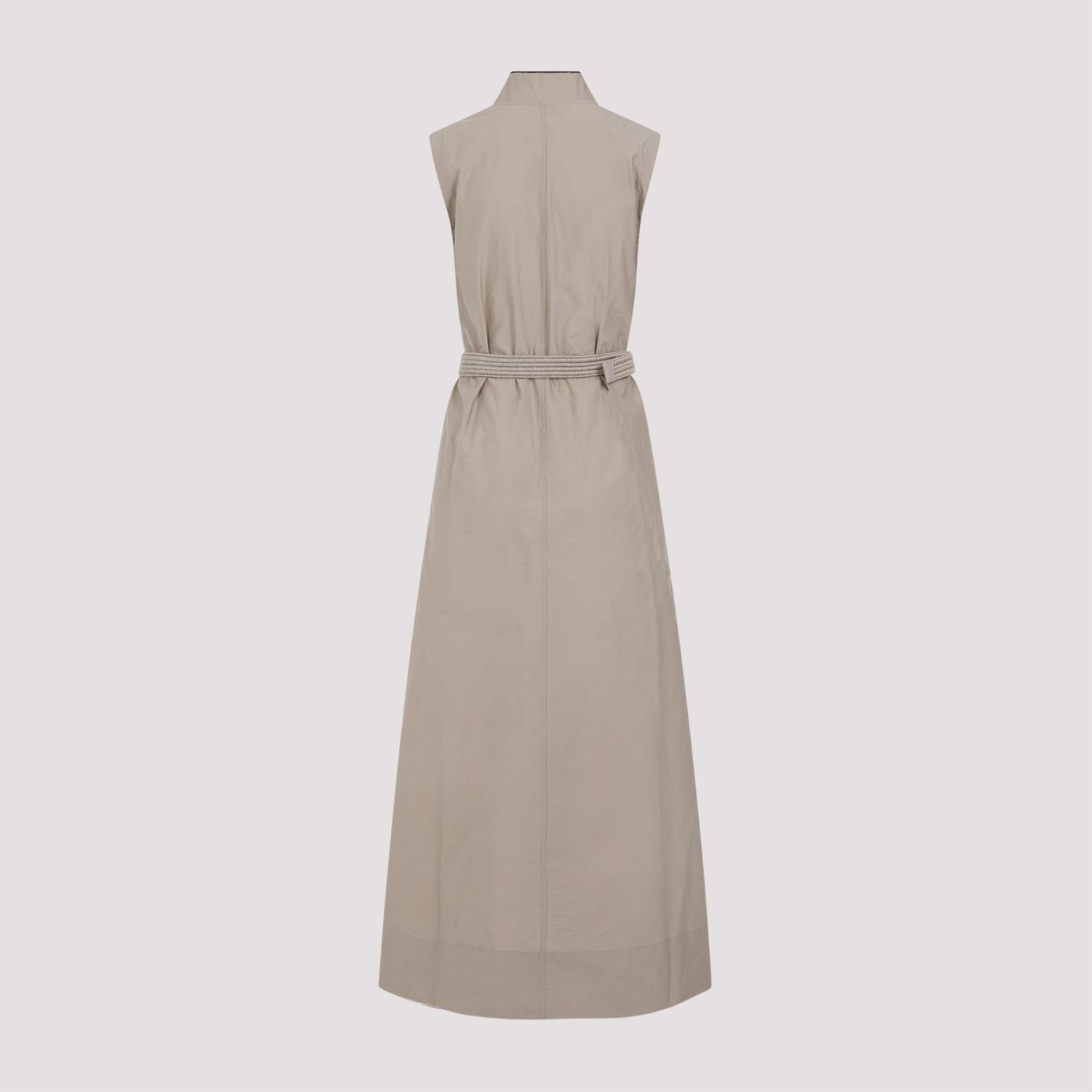 BRUNELLO CUCINELLI  Abito Beige Senza Maniche in Cotone Misto Brunello Cucinelli Qualità