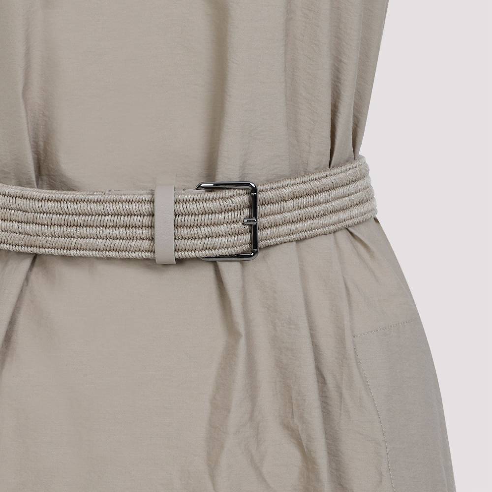 BRUNELLO CUCINELLI  Abito Beige Senza Maniche in Cotone Misto Brunello Cucinelli Qualità