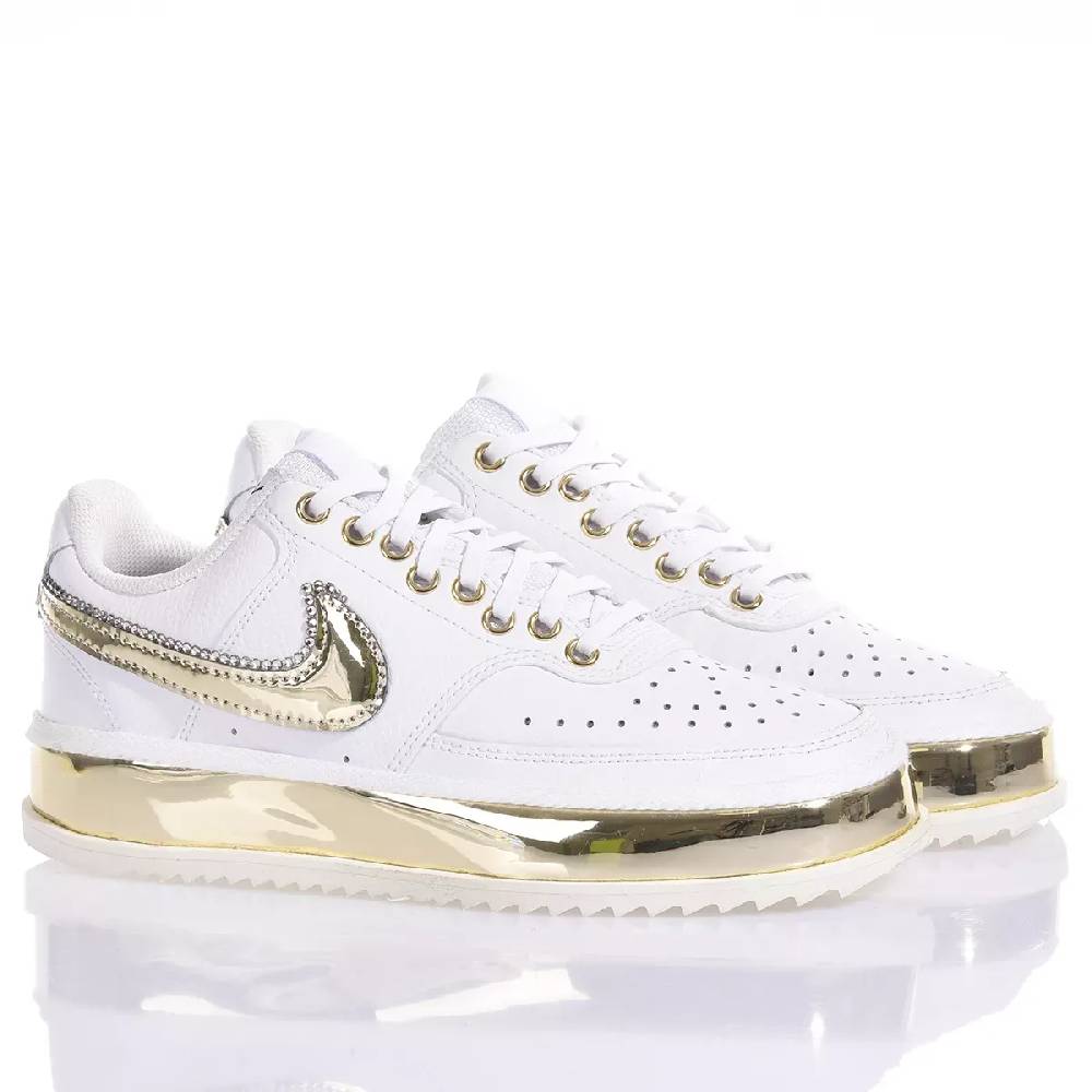 NIKE  Sneakers Nike Court Vision in Bianco Oro - Eco-Pelle Qualità Garantita