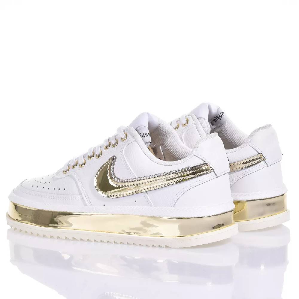 NIKE  Sneakers Nike Court Vision in Bianco Oro - Eco-Pelle Qualità Garantita