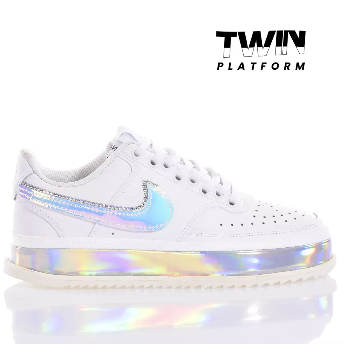 NIKE  Sneakers Nike Court Vision in Eco-Pelle - Bianco Multicolore