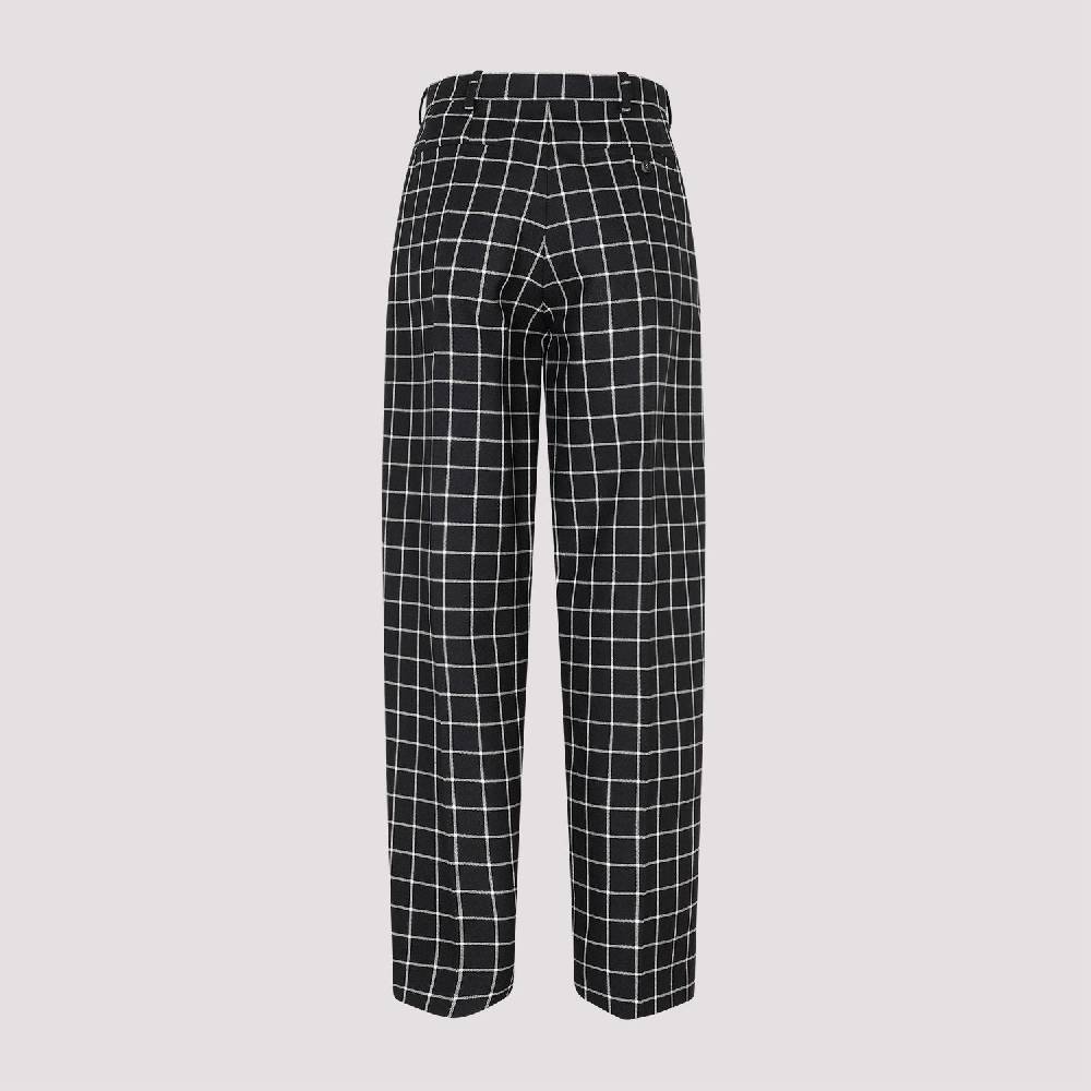 MARNI  Pantaloni Dritti di Lana a Quadri Neri MARNI per Donna Promozione Limitata