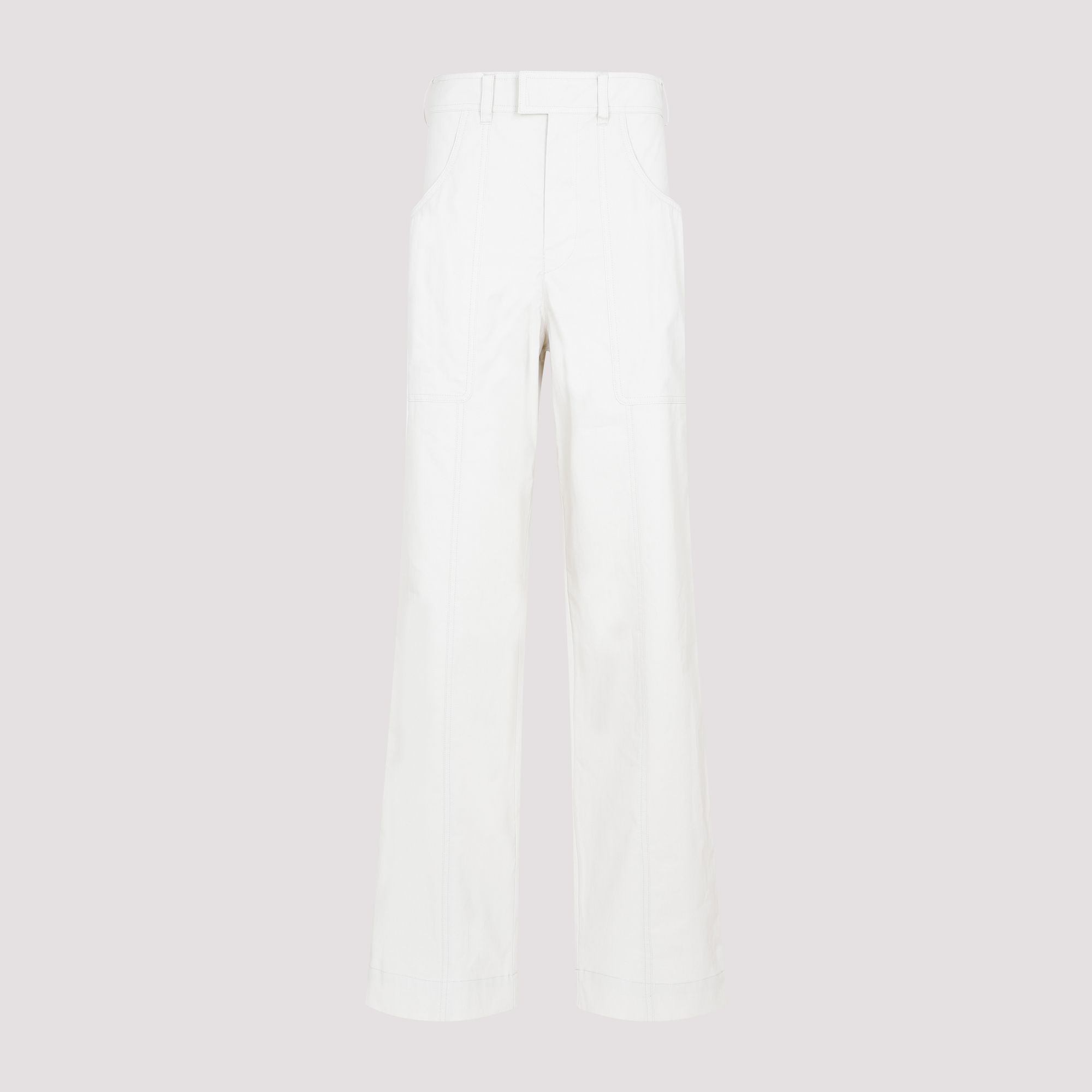 ISABEL MARANT  Pantaloni Ampio Gamba Ecru di Cotone Isabel Marant Fino Al -60%